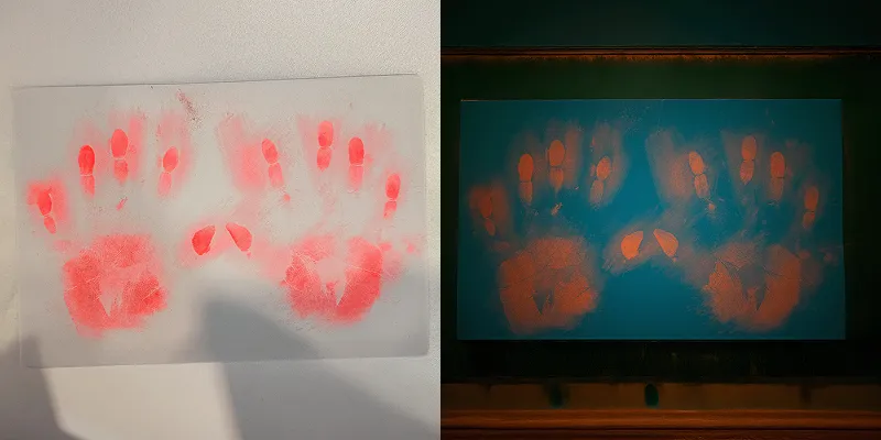 HyybridSpectral powdered-palmprints visible-combination detect