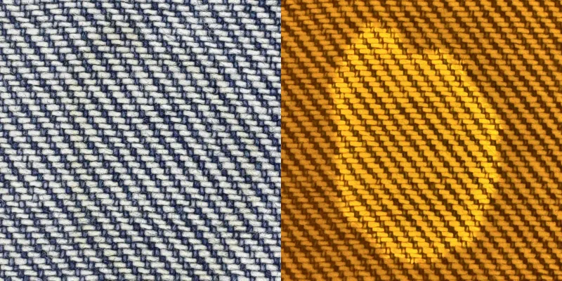 Semen detect on denim fabric with HyybridSpectral