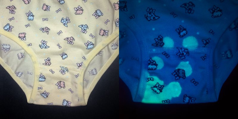 urine application visible-revealing combination